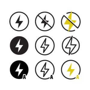 Fast Web Hosting icon illustration (server with lightning bolt).