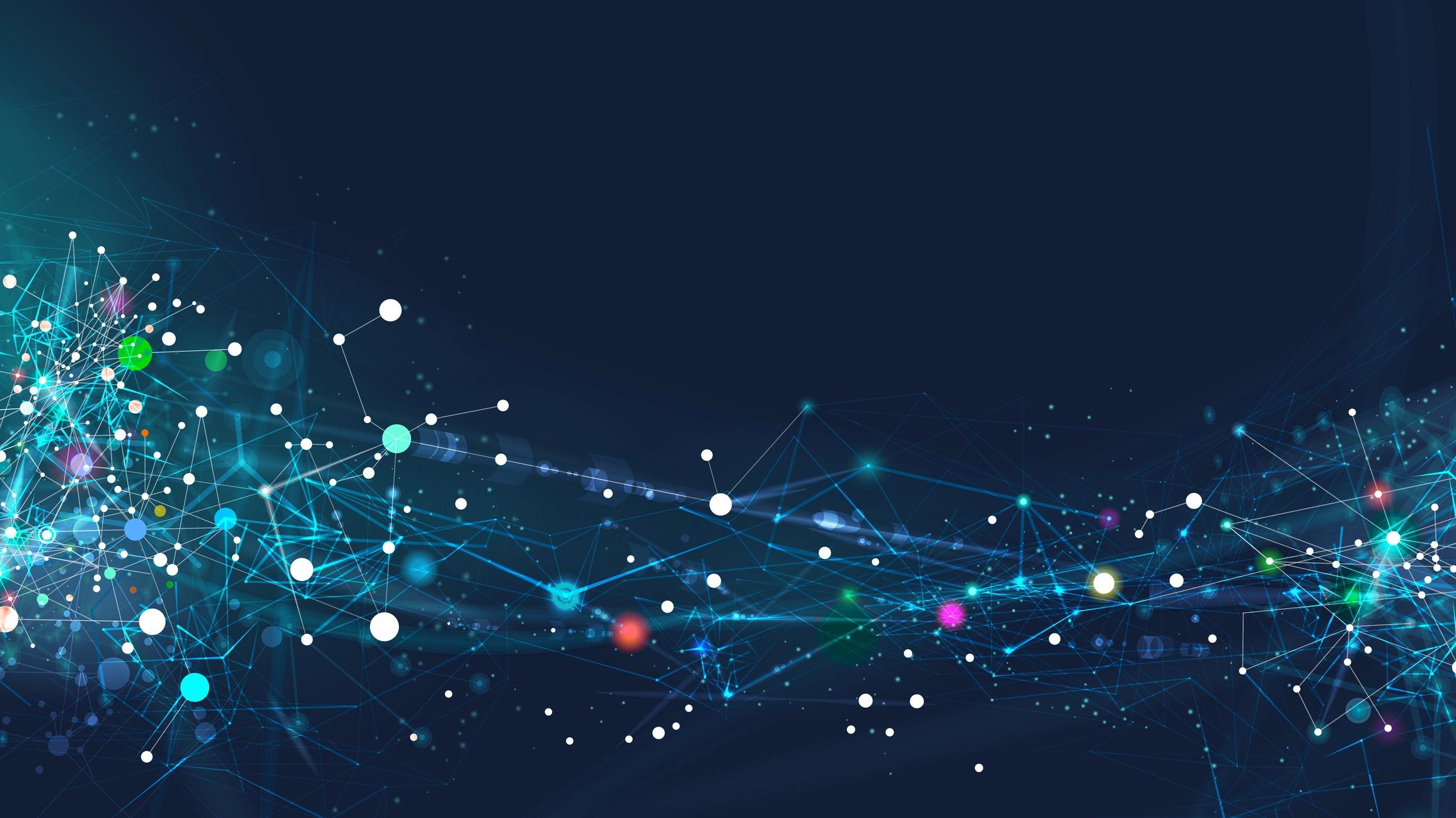 Abstract network nodes representing domain and DNS management.
